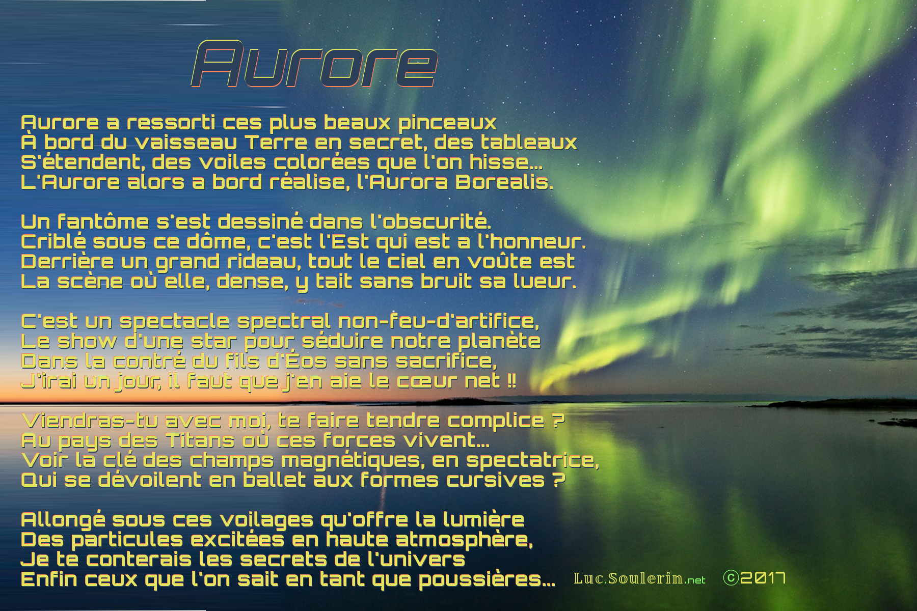 Poème sur l'aurore Boréale par Luc Soulerin